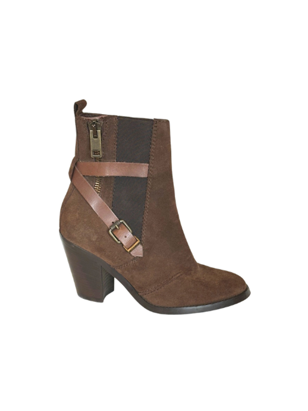 Diesel D-Kinley Dark Brown Suede Cuban Heel Boots 7/37